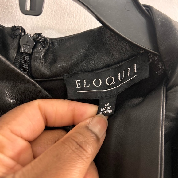 Eloquii Faux Leather and Lace Midi Dress - Picture 2 of 3